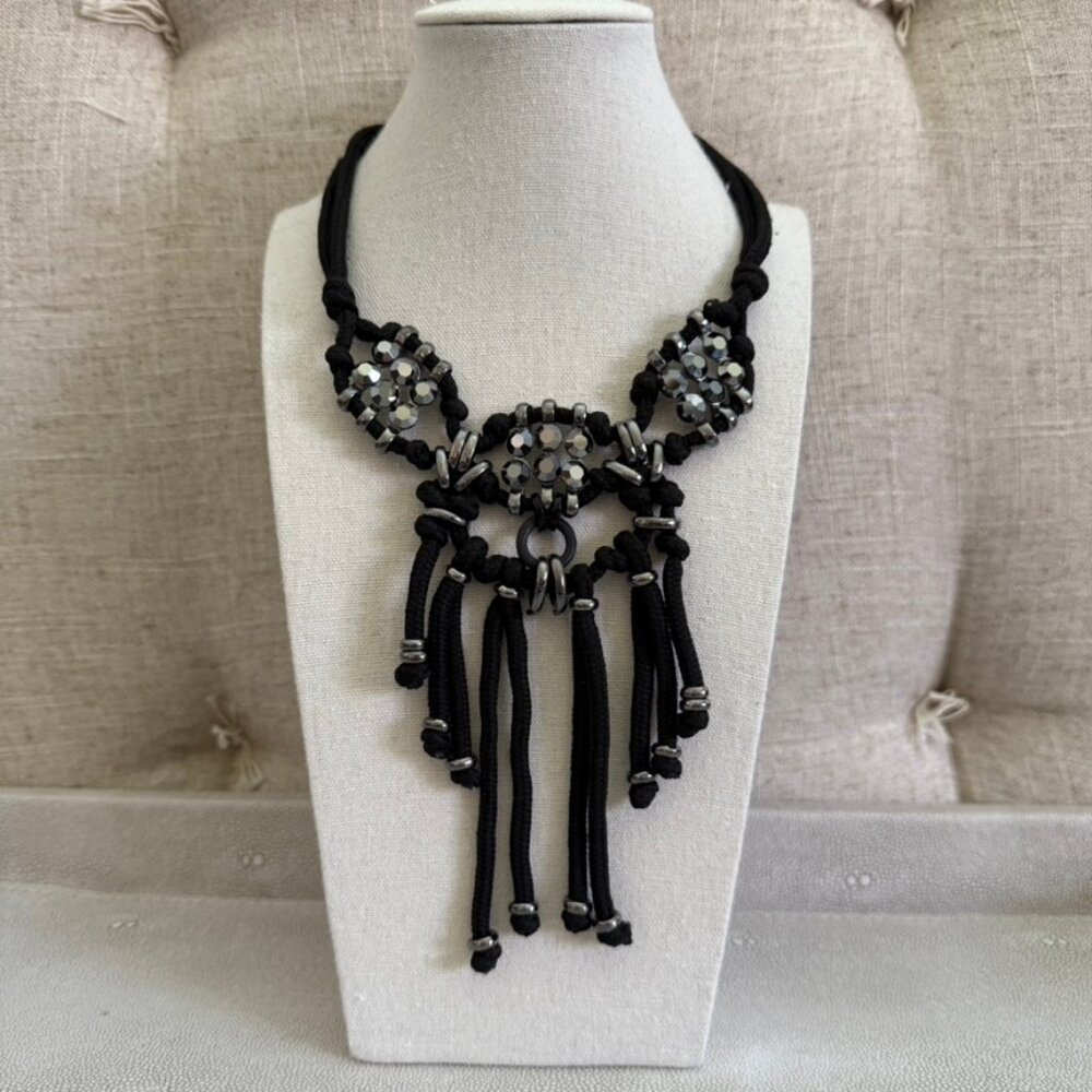 Dyrberg/Kern Ballerina crystal and textile necklace